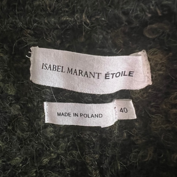 Isabel Marant Etoile - No. 1501 - Green Wool Blend Sweater w Zipper - Picture 2 of 11